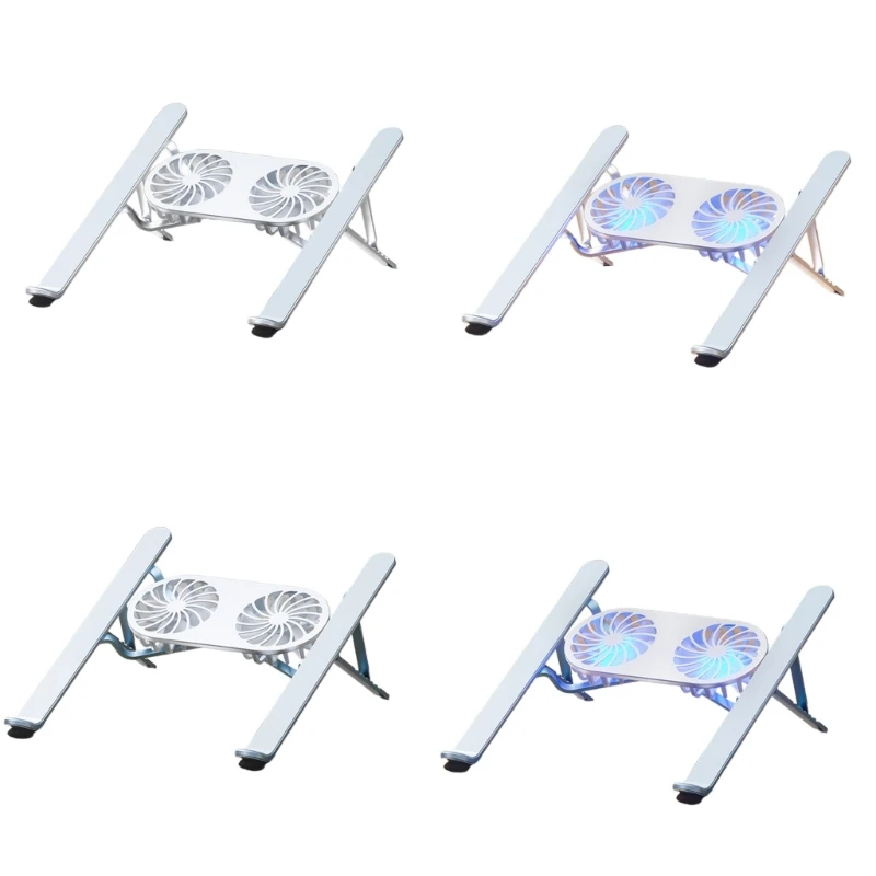 Soporte aluminio LED del cojín enfriamiento portátil del ordenador portátil para juego y oficina