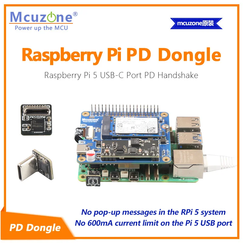 Raspberry Pi5 PD Dongle, Raspberry Pi 5 Puerto USB-C PD Agarre de manos