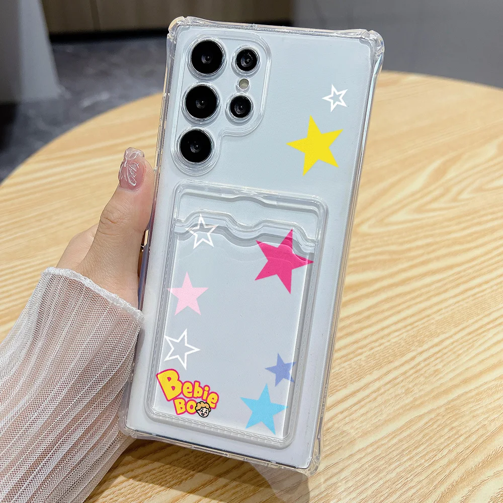 Funda de teléfono con tarjetero INS Star para Samsung Galaxy S25 Ultra S24 FE S23 FE S22 Plus A05 A05s, fundas transparentes suaves a prueba de golpes - imagen 3