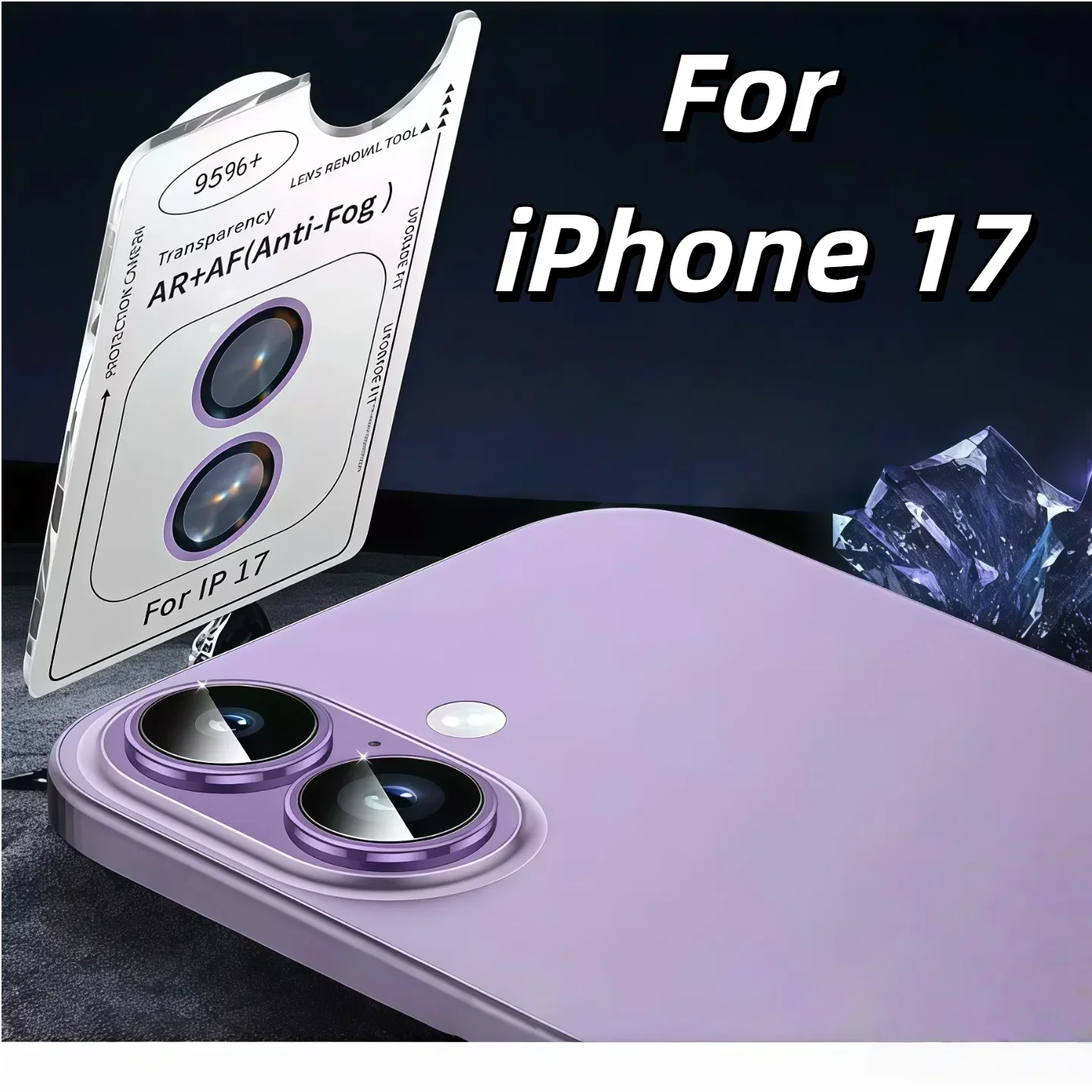 1-3 piezas para IPhone 17 cámara trasera película protectora de vidrio templado colores originales-negro plata luz púrpura azul verde
