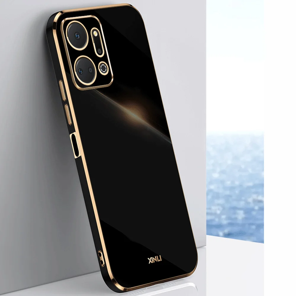 Para Honor X7A funda de lujo chapada cuadrada HONOR X7a funda de teléfono RKY-LX2 RKY-LX3 silicona suave a prueba de golpes x7a contraportada X7A Fundas - imagen 2