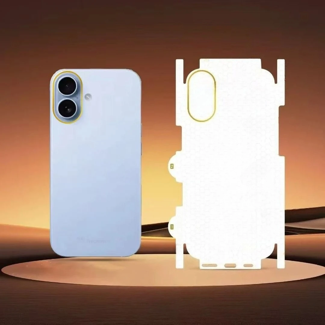 Película de hidrogel de cubierta completa con bordes traseros y laterales, 2 uds., para iPhone 17 Pro Max/17 Air, acabado de diamante dorado mate, antihuellas