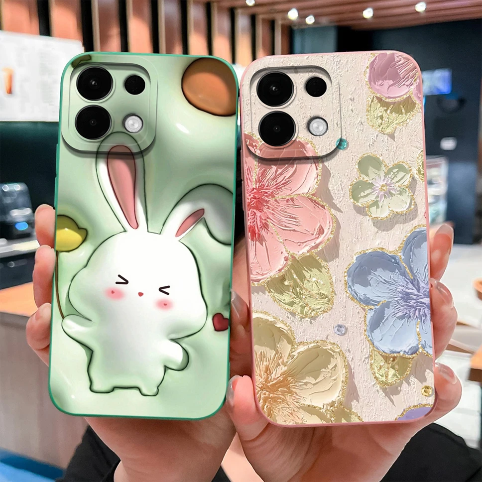 Para Oppo K13 K13X K12S K12X funda de teléfono encantadores patrones de gato suave suave cubierta de silicona líquida para Oppo K 13 carcasa de alta calidad - imagen 4