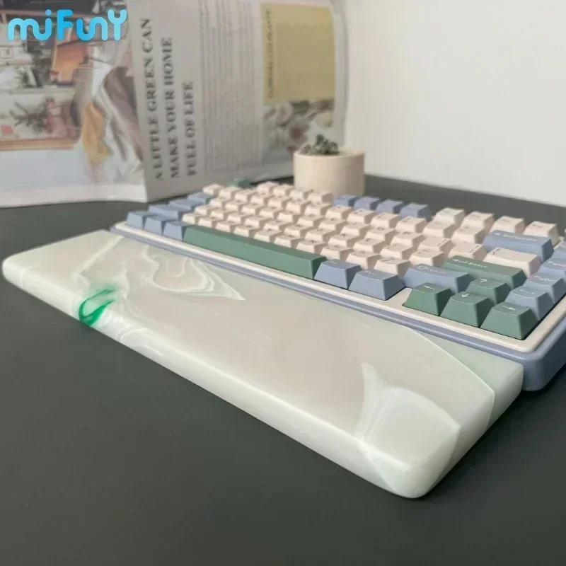 Reposamuñecas de cuarzo hecho a mano, reposamuñecas Original personalizado, reposamanos antideslizante, 61, 75, 87, 98 teclas, Teclado mecánico, tapete de muñeca, regalo - imagen 3