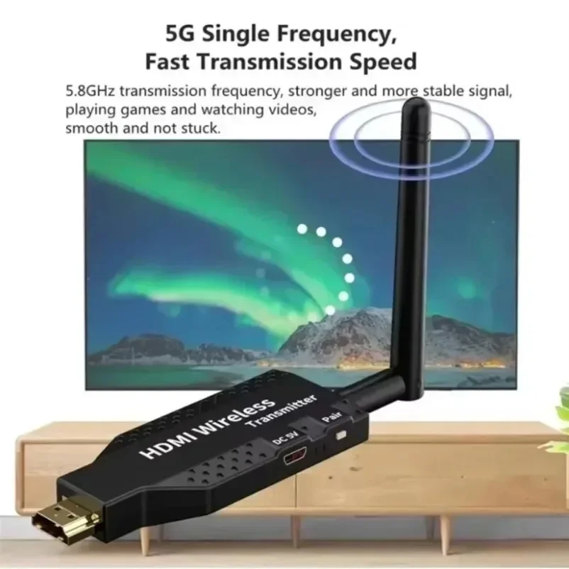 5,8G 1080P 100M Compatible con HDMI transmisor de vídeo inalámbrico extensor receptor adaptador de pantalla Dongle para TV Monitor proyector PC - imagen 3