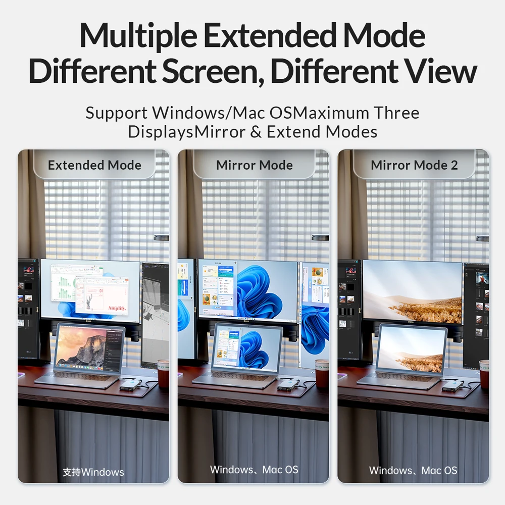 ORICO-estación de acoplamiento tipo C HUB a 4K60Hz, adaptador USB 3,0 compatible con HDMI, carga RJ45 PD100W para Macbook Pro, Accesorios para ordenador portátil - imagen 4