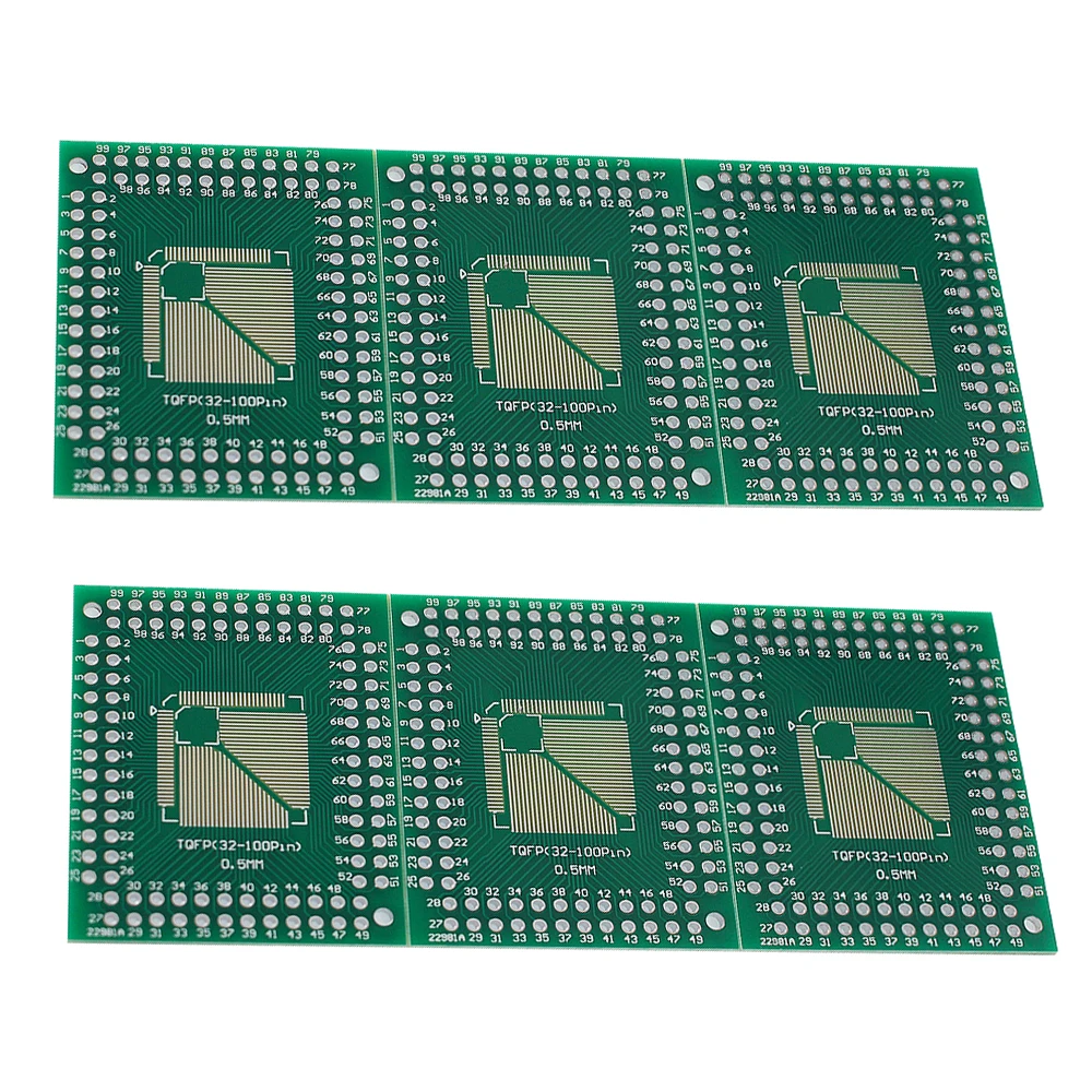 10 Uds placa adaptadora FQFP TQFP 32 44 64 80 100 LQFP a placa de transferencia DIP Pin placa adaptadora de paso 0,5/0,8mm - imagen 3