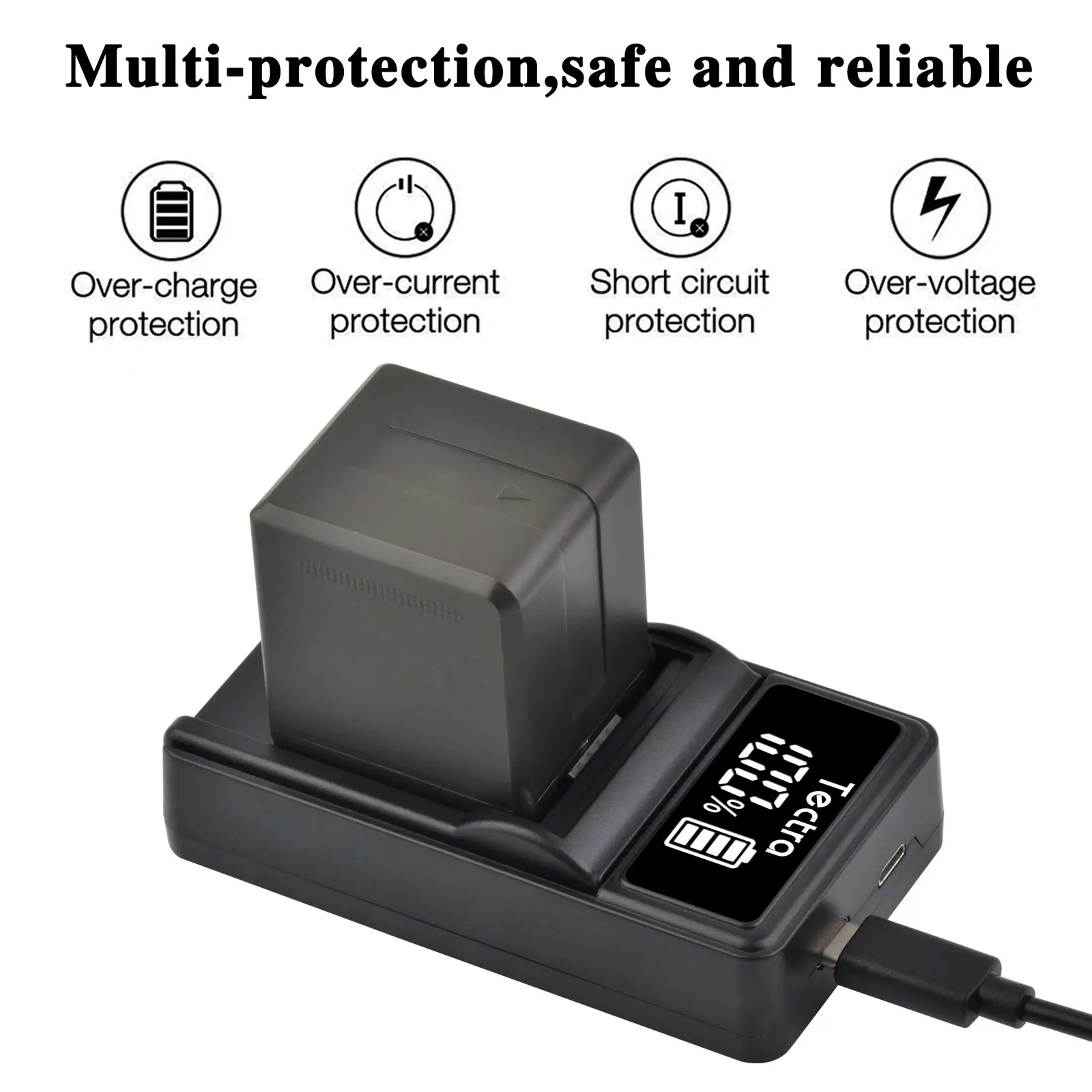 VW-VBG260 Batería 4500mAh/Cargador LED para videocámara Panasonic HDC-HS700,TM700,HS300,TM300,HS250,SD20,HS20,SDR-H40,SDR-H80 Series - imagen 5