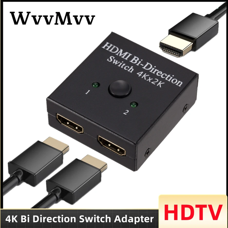 Conmutador bidireccional HDTV 2,0 4K 60HZ, conmutador divisor Compatible con HDMI, 1x2/2x1, nuevo convertidor adaptador Dual de 2 puertos compatible con HD 4K