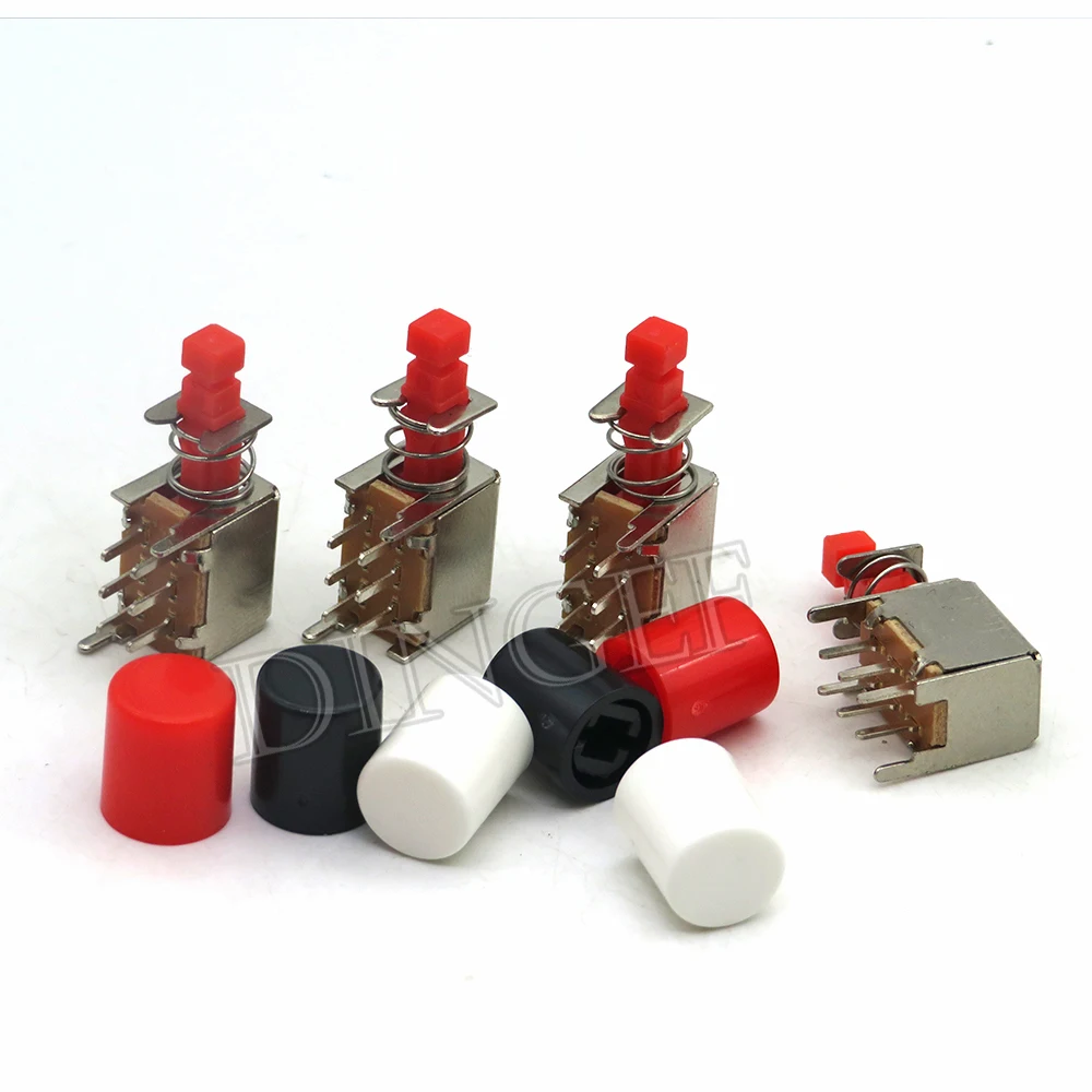 10 juegos de interruptor de llave directamente PS-22F03 A03 interruptor de botón de bloqueo/desbloqueo DPDT bipolar 6 pines interruptor de alimentación de llave de bloqueo automático - imagen 3