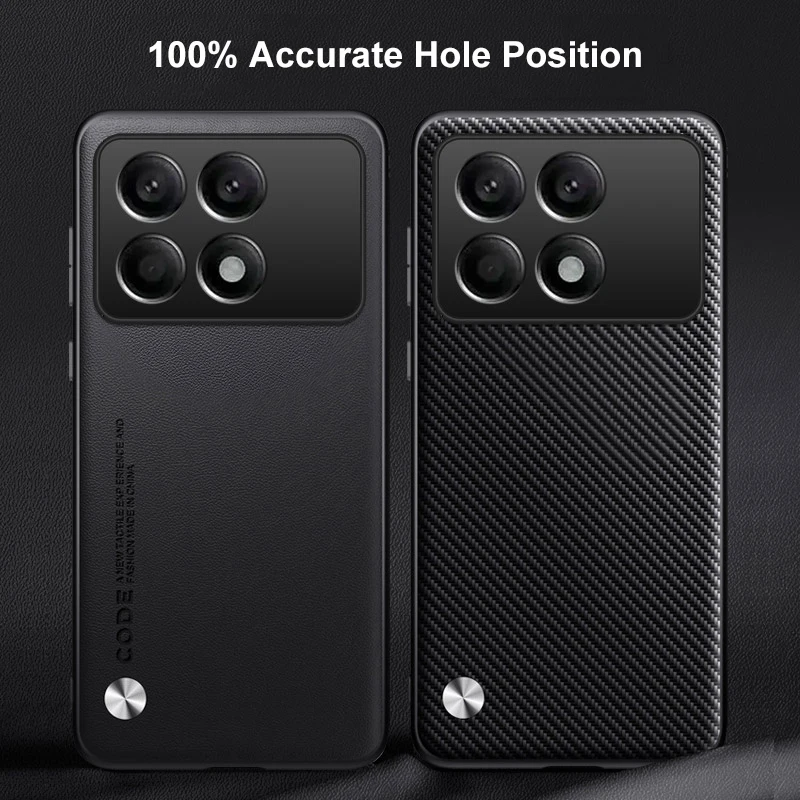 Para Xiaomi Poco F6 Pro 5G funda de teléfono de cuero de lujo para Poco F6 Pro F6Pro funda protectora de silicona mate a prueba de golpes Coque - imagen 4