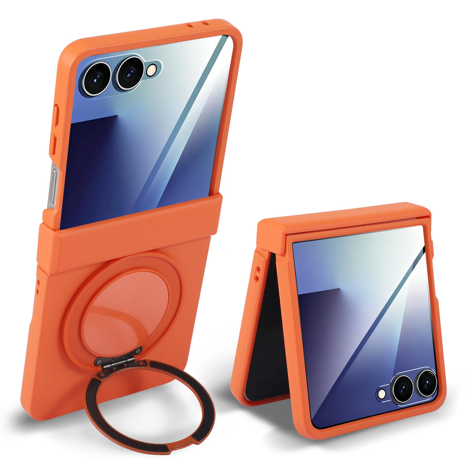 Para Samsung Galaxy Z Flip 7 funda dura de PC con soporte funda protectora trasera magnética para Samsung Z Flip7 carcasa de teléfono