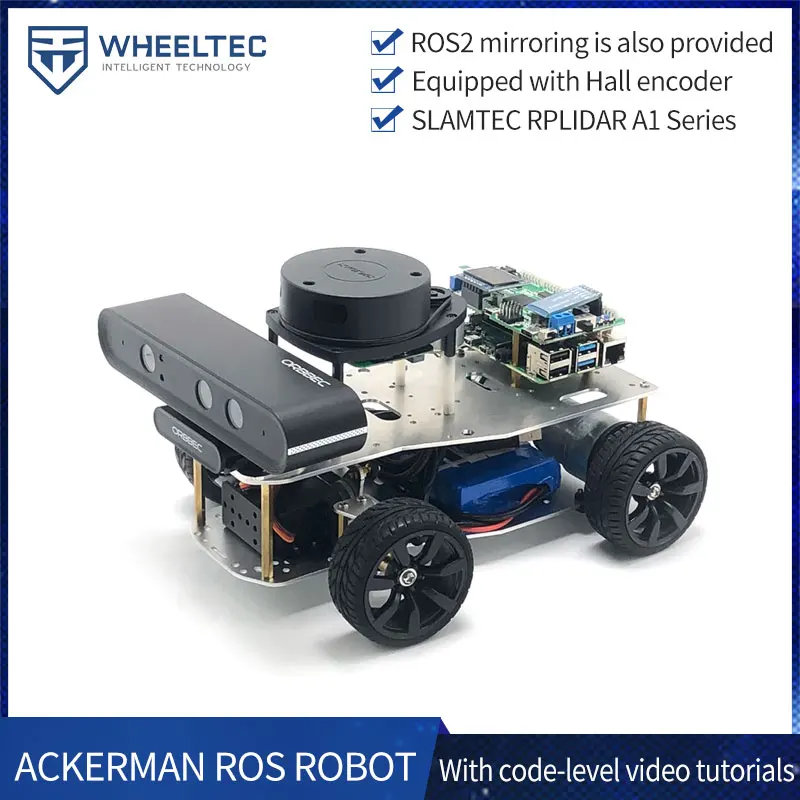 Utilizado para raspberry Pi ROS ROBOT CAR carga máxima de 6kg rueda McNum navegación por radar de voz con programador de motor codificador MG513 - imagen 2