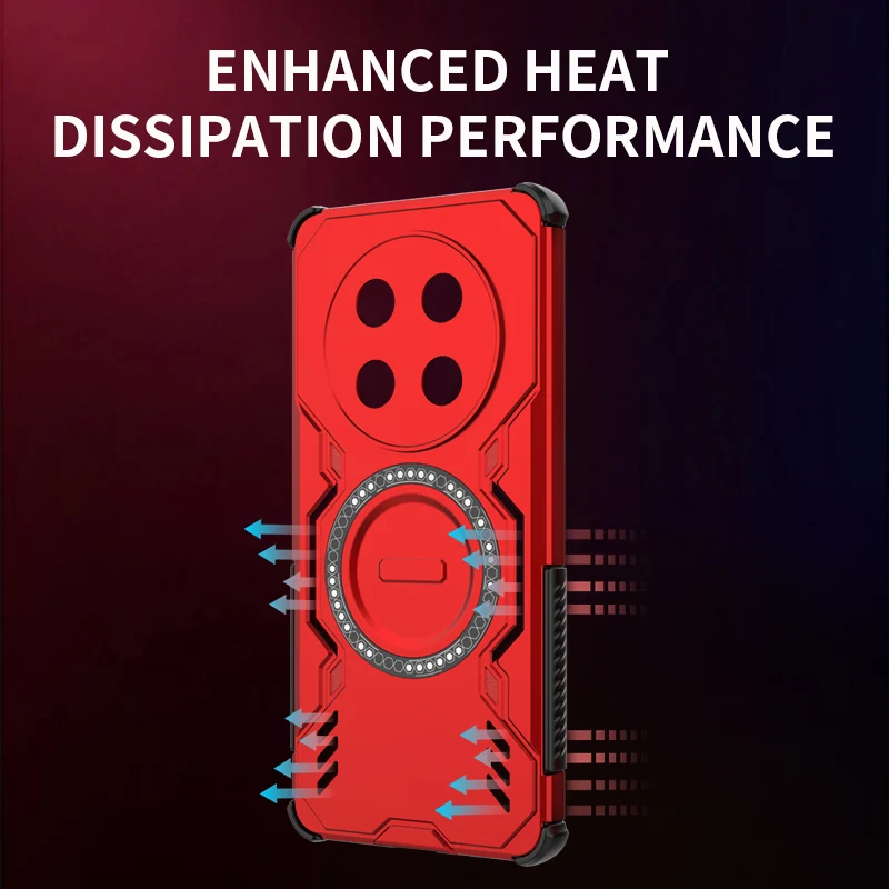 Armadura protectora disipación de calor funda de teléfono para Huawei Honor 200 400 Pro X9C Magic 7 Lite cubierta magnética a prueba de golpes - imagen 3