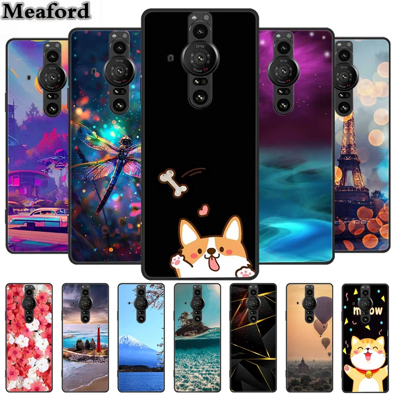 Para SONY XPERIA PRO-I funda Original de silicona suave TPU fundas de teléfono para SONY XPERIA PRO I paisaje cubierta trasera a prueba de golpes nuevas Fundas