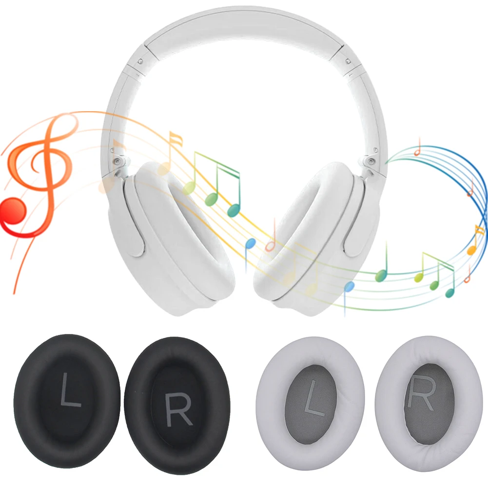 1 par de almohadillas de repuesto para auriculares, almohadillas de cuero proteico para los oídos, piezas de reparación para Bose QC45 QuietComfort 45