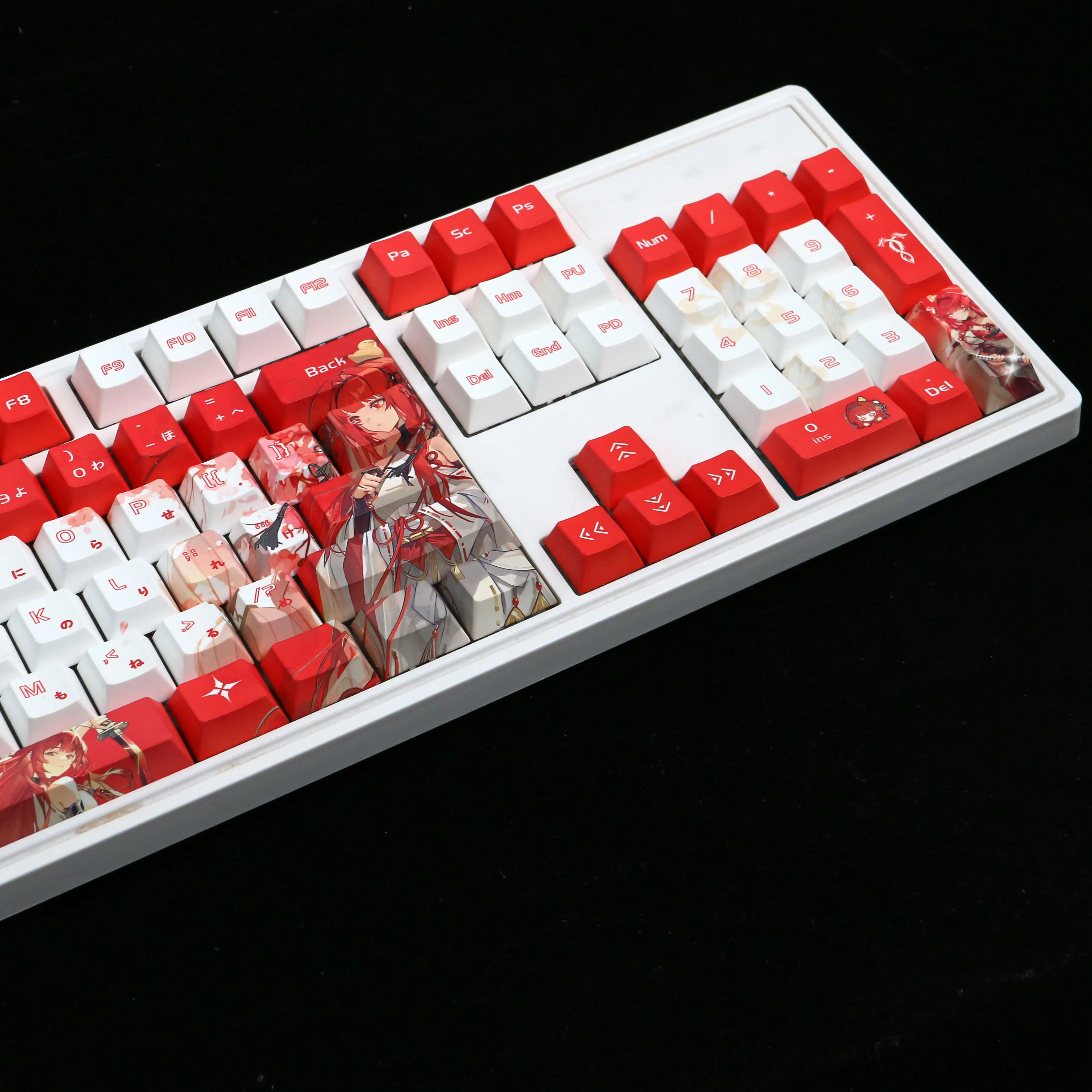 Teclas Eri translúcidas de 128 teclas, bonitas teclas de Anime, sublimación de tinte PBT, perfil Chreey, teclas de Anime japonés para interruptor Cherry MX - imagen 4