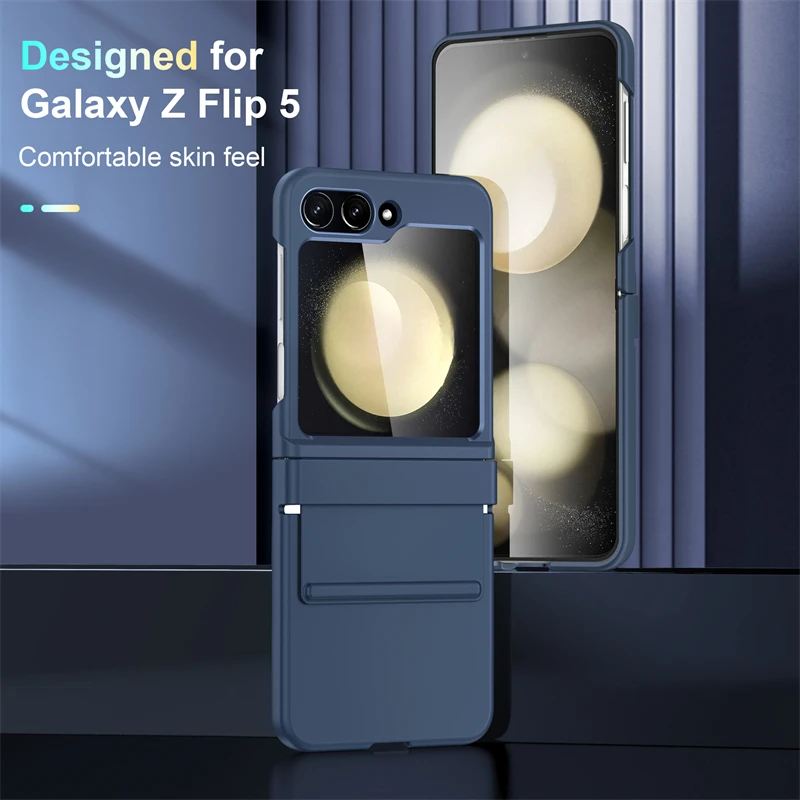 Para Samsung Z Flip 3 4 5 6 funda de teléfono con protección de bisagra y correa elástica ultrafina para Samsung Z Flip 6 5 4 3 cubierta dura a prueba de golpes