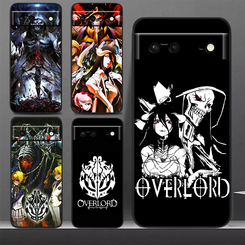 Funda de teléfono Anime Overlord para Google Pixel 9, 8, 7 Pro, 6 Pro, 6A, 5A, 5, 4, 4A, XL, 5G, negra, suave