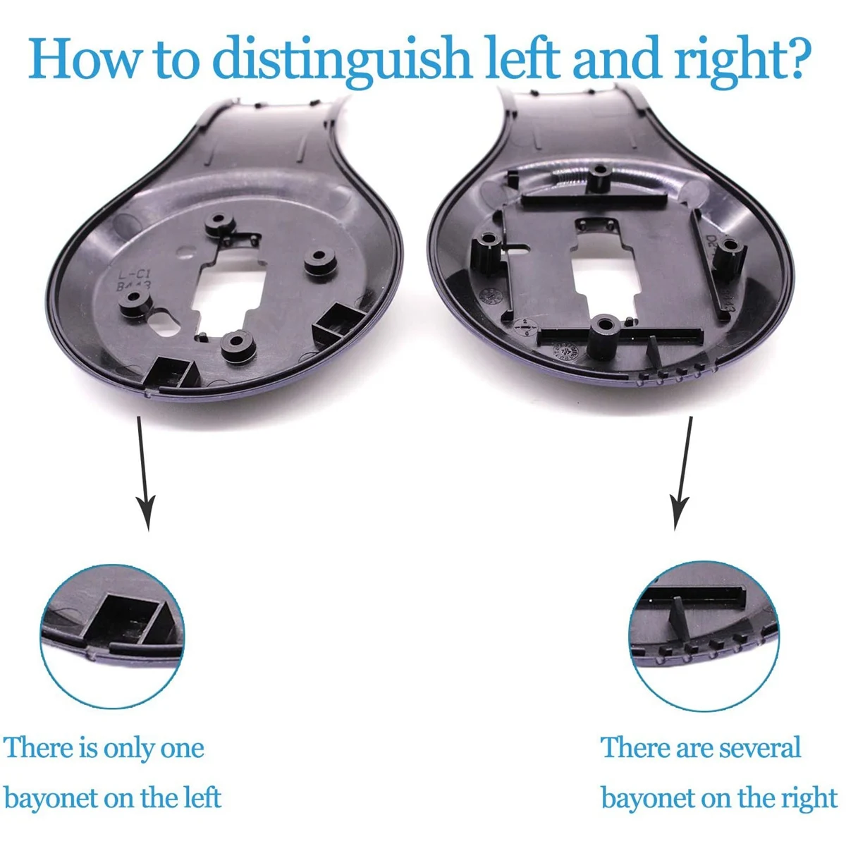Recambio de carcasa interior de auriculares para Beats Studio 3,0, piezas de reparación de auriculares inalámbricos, color negro, 1 par - imagen 3