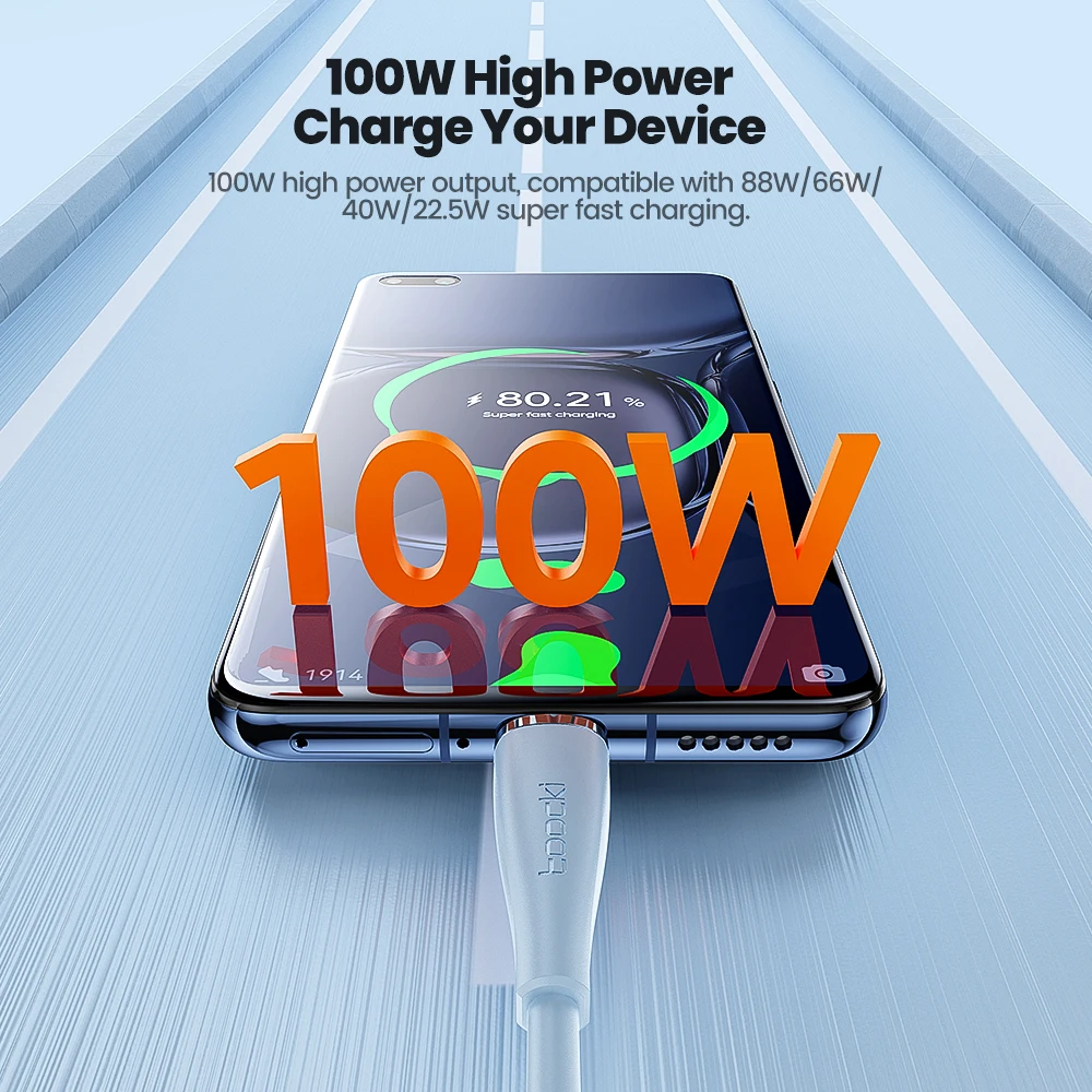 Toocki 6A Cable USB 100W Cable de carga rápida tipo C Cable de carga USB para Huawei Mate 70 60 50 Xiaomi 13 12 Samsung S23 - imagen 4