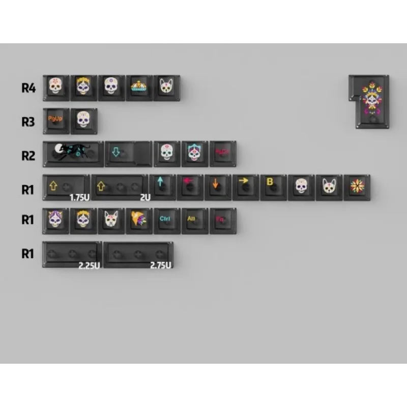 Juego de teclas con tema brumoso, perfil de cereza, PC, 136 teclas, teclas originales personalizadas hechas a mano para accesorios de teclado mecánico - imagen 5