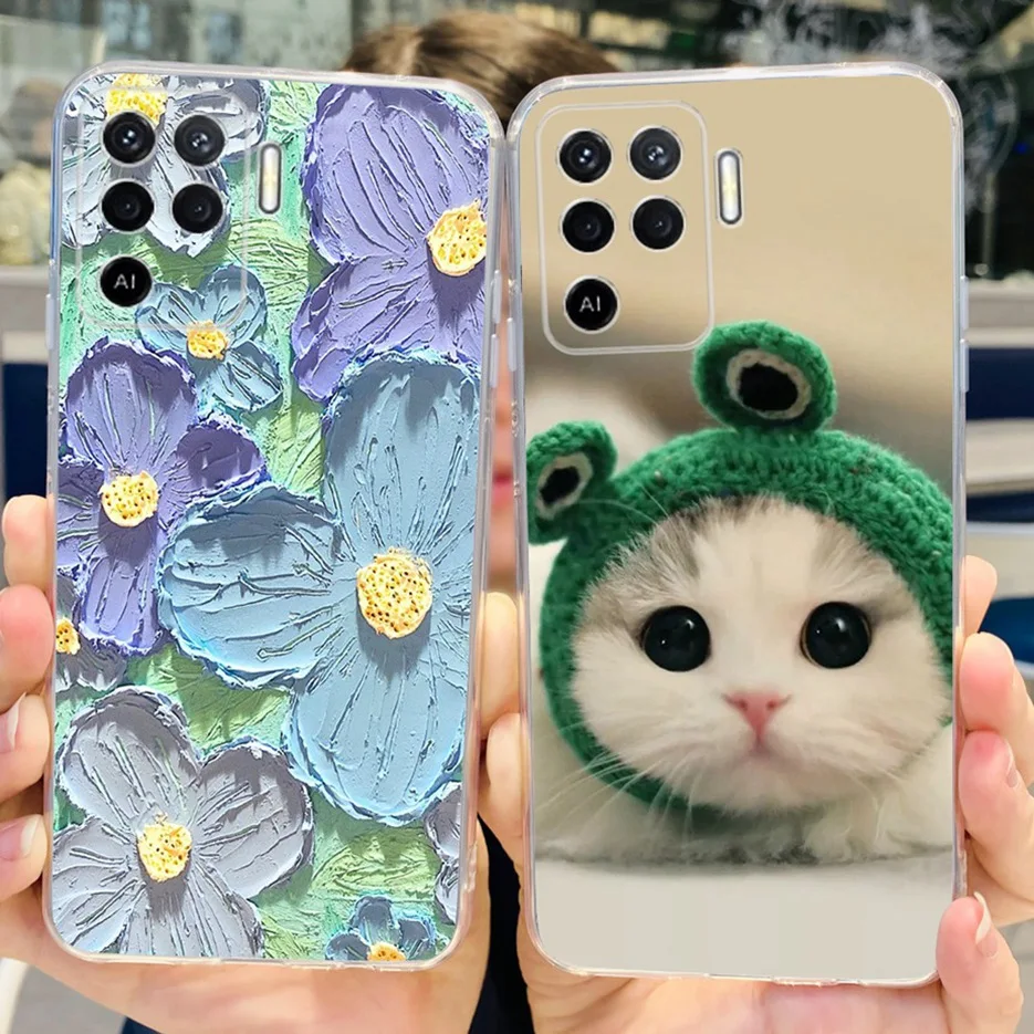 Funda de teléfono para Oppo Reno5 Lite, carcasa bonita pintada, suave y delgada, parachoques, para Oppo Reno5, F, Z, Reno 5F, 5Z, 5 Lite - imagen 3