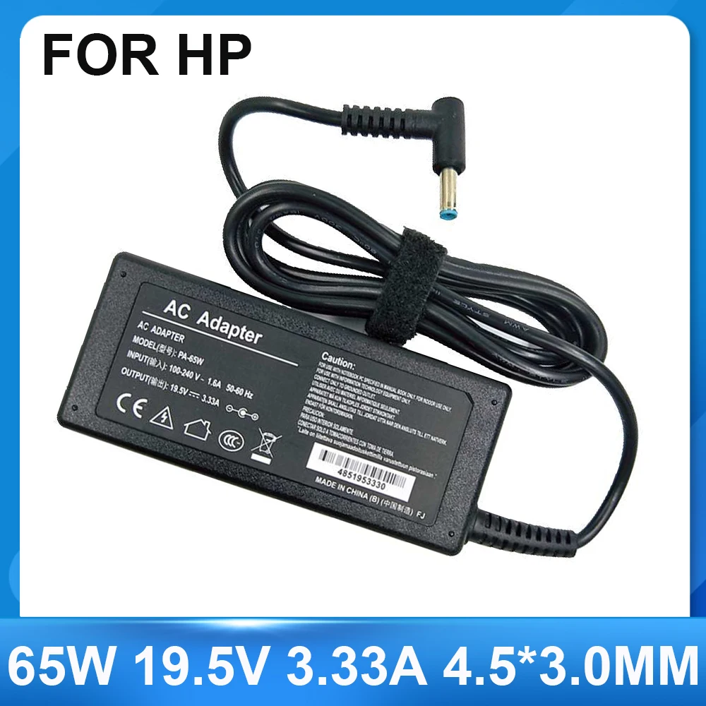 Adaptador de cargador de portátil para HP Envy 17-j010us Pavilion 15-j000 Chromebook 11 G4 G5 EE 14 G3, 19,5 V, 3.33A, 65W, 4,5x3,0mm