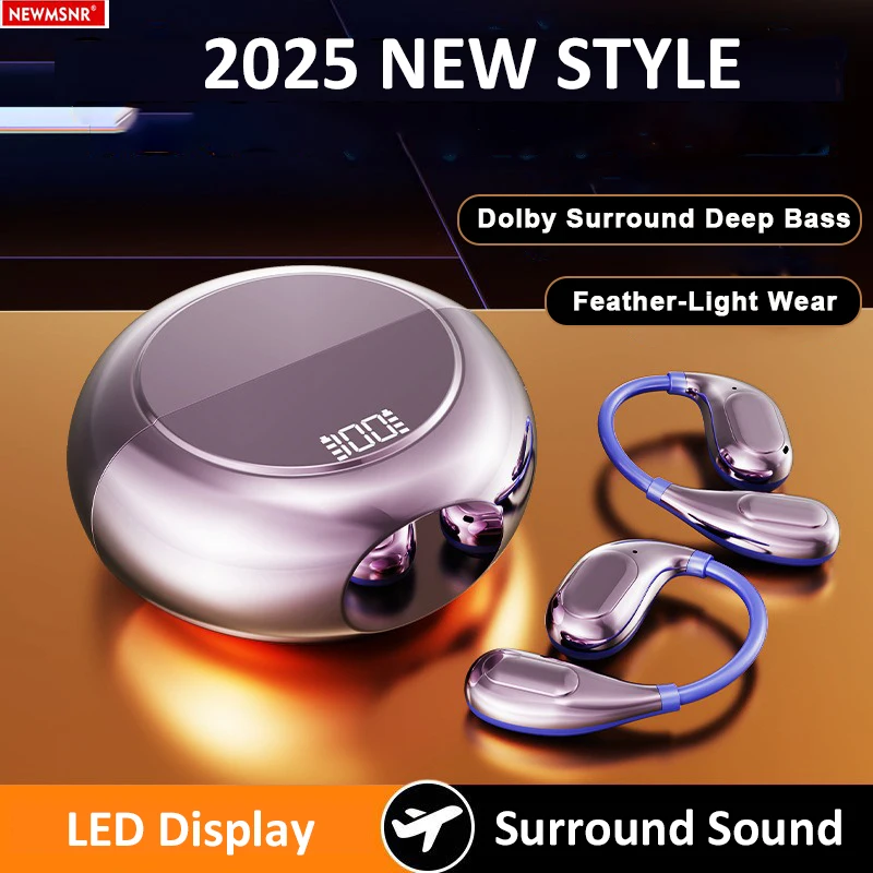 Auriculares con Clip de oreja abierta LED Bluetooth 5,4, auriculares con sonido HIFI, auriculares inalámbricos con Control táctil, reducción de ruido en micrófono HD - imagen 2