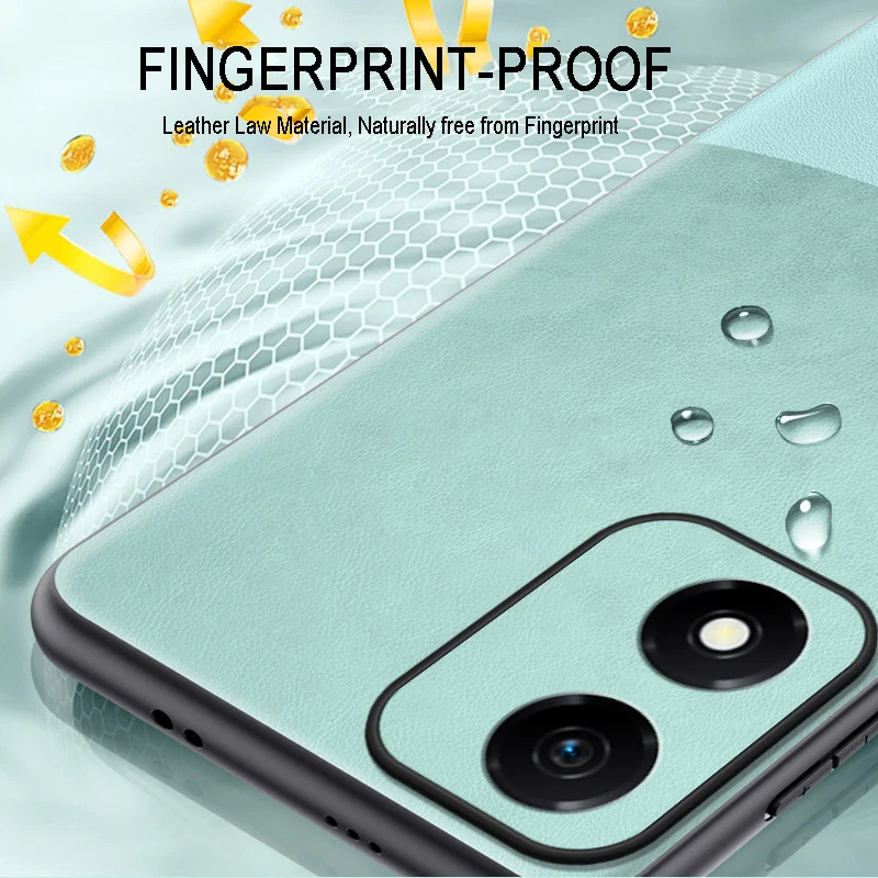 Para Motorola E13 funda de lujo sensación de piel textura de cuero parachoques suave para Motorola E13 teléfono móvil Coques para Motorola E13 - imagen 4