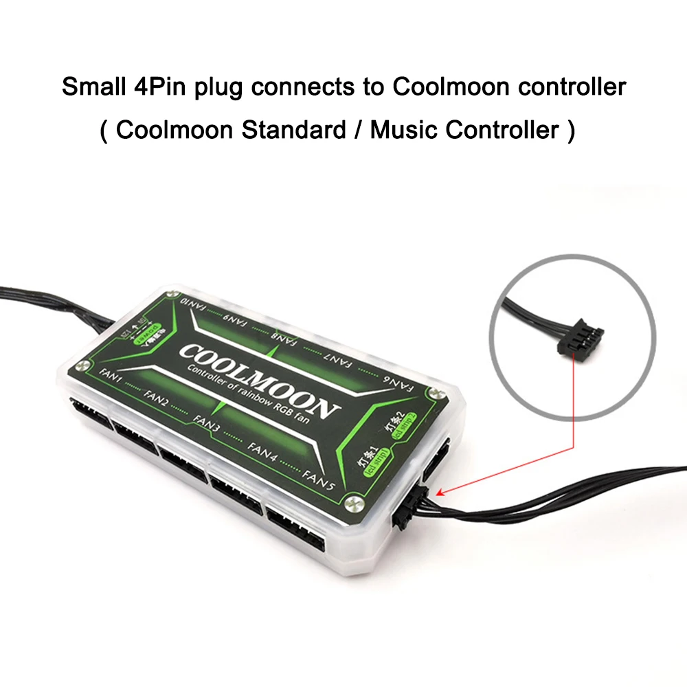 Coolmoon-Soporte de tarjeta gráfica LED RGB, 25cm/28cm, 5V, pequeño, 4 pines, GPU, VGA, para chasis de ordenador, accesorios de PC - imagen 5