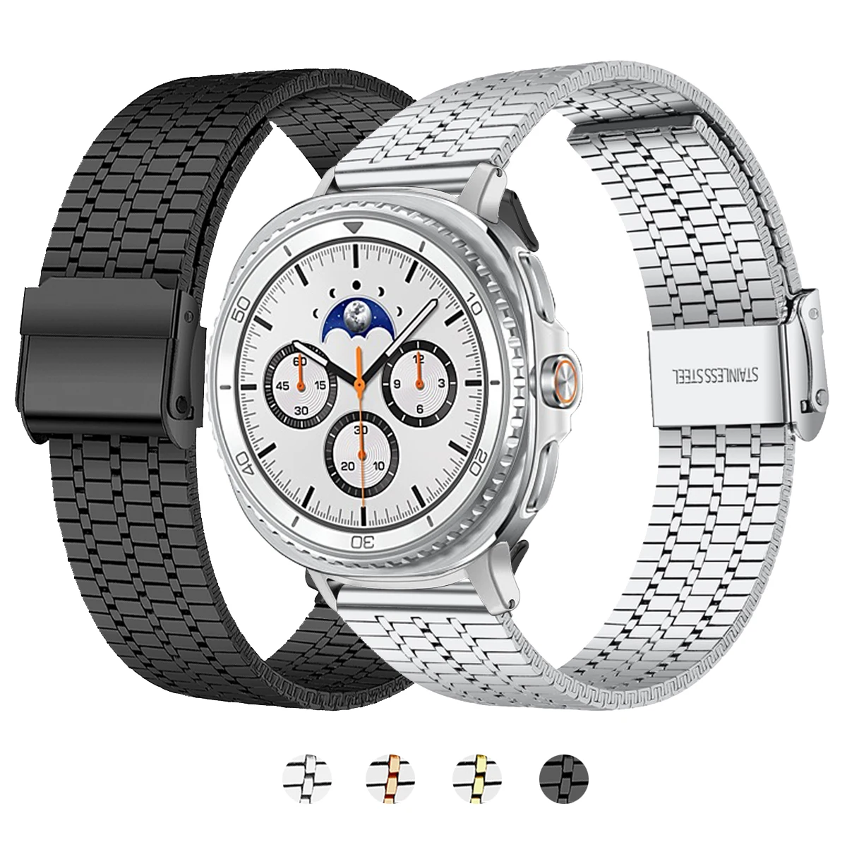 Para Samsung Galaxy Watch 8 Classic 46mm Correa de acero inoxidable Correa para reloj 8 40mm 44mm Correa de reloj de Metal reemplazar pulsera