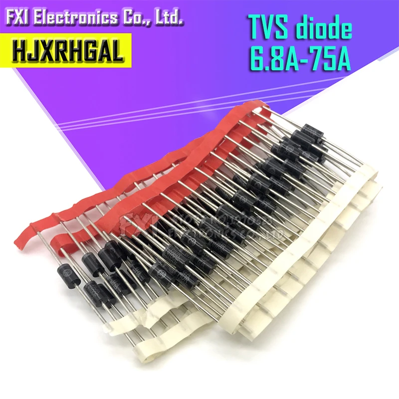 Diodo de TV 1.5KE6.8A 1.5KE12A 1.5KE15A 1.5KE18A 1.5KE20A 1.5KE24A 1.5KE27A 1.5KE30A 30A 24A 20A 18A 15A 12A 6.8A 6A8