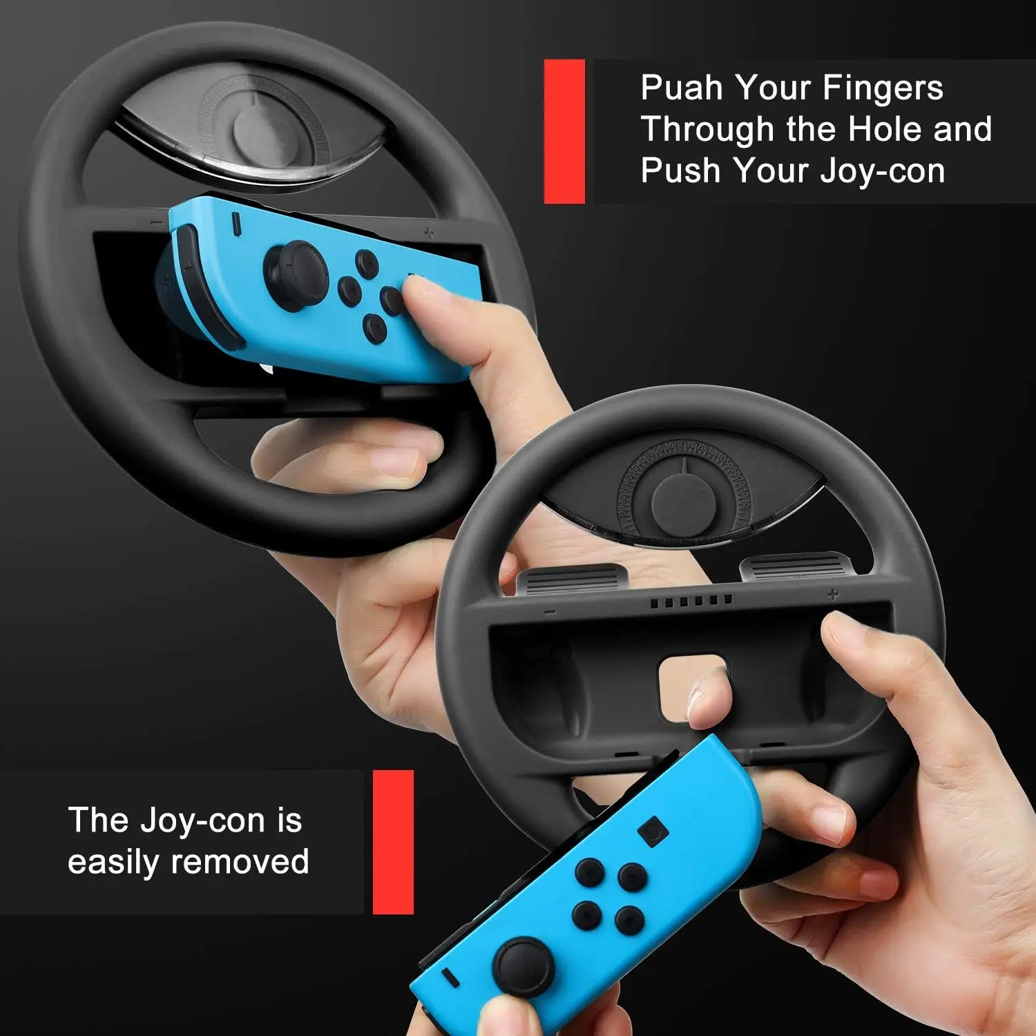 LinYuvo empuñaduras de volante para controlador de interruptor y Joycon, empuñaduras de mano para Mario Kart 8 Deluxe, paquete de 4 - imagen 3