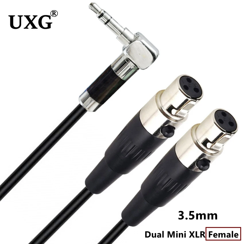 Doble Mini 3 pines XLR macho hembra a 3,5mm 1/8 "TRS macho enchufe 3,5 Mm Audio Y Cable 0,5 m 1,8 m para cámara SLR micrófono - imagen 5