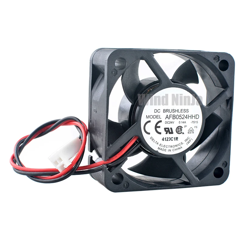 AFB0524HHD ventilador de refrigeración con rodamiento de bolas Dual, fuente de alimentación con convertidor de frecuencia, 5cm, 50mm, 50x20mm, DC24V, 0.14A, 2 pines