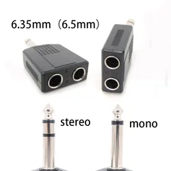 Adaptador Divisor Y Jack 6,35 mm Macho a 2 Hembras Estéreo Audio