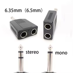 Adaptador Divisor Y Jack 6,35 mm Macho a 2 Hembras Estéreo Audio