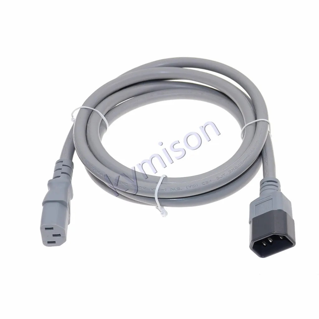 IEC320 C14 a C13 PDU UPS Cable de extensión 15A 250V macho a hembra 14AWG 3G2.08mm gris 1,8 m - imagen 3
