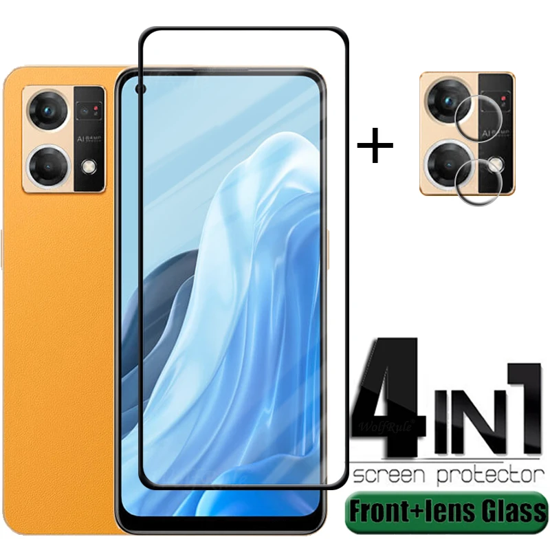 Vidrio de cubierta completa para OPPO Reno 7, Protector de pantalla de vidrio templado 9H para OPPO Reno 7, Reno 7 Pro - imagen 2