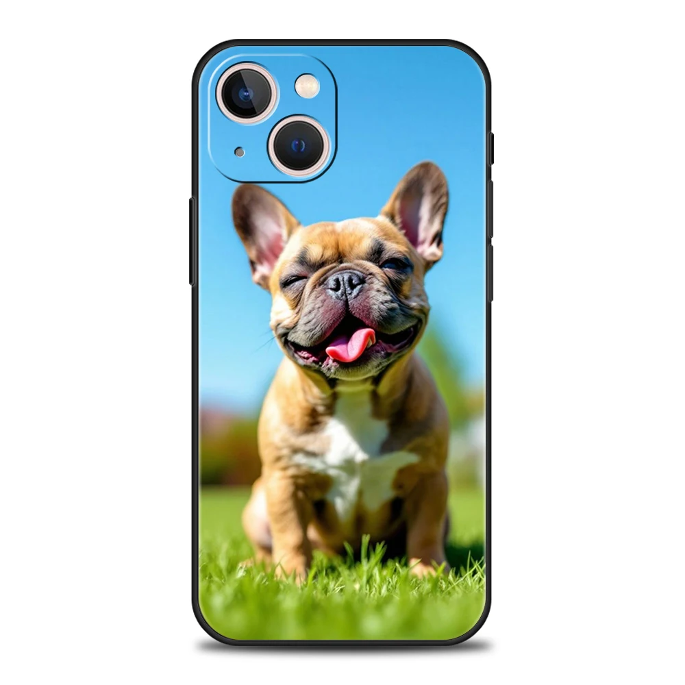 Funda de teléfono suave de TPU de lujo para iPhone 17 Air 16E 16 11 15 14 Pro MAX 12 13 7 8 Plus X XR XS SE 2022 cubierta Bulldog Francés perro mascota - imagen 3