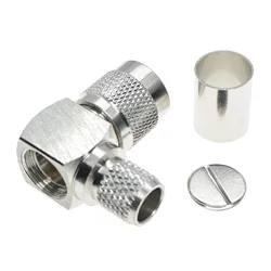 Conector TNC Macho Coaxial RG8 LMR400 – Engarzado Ángulo Recto