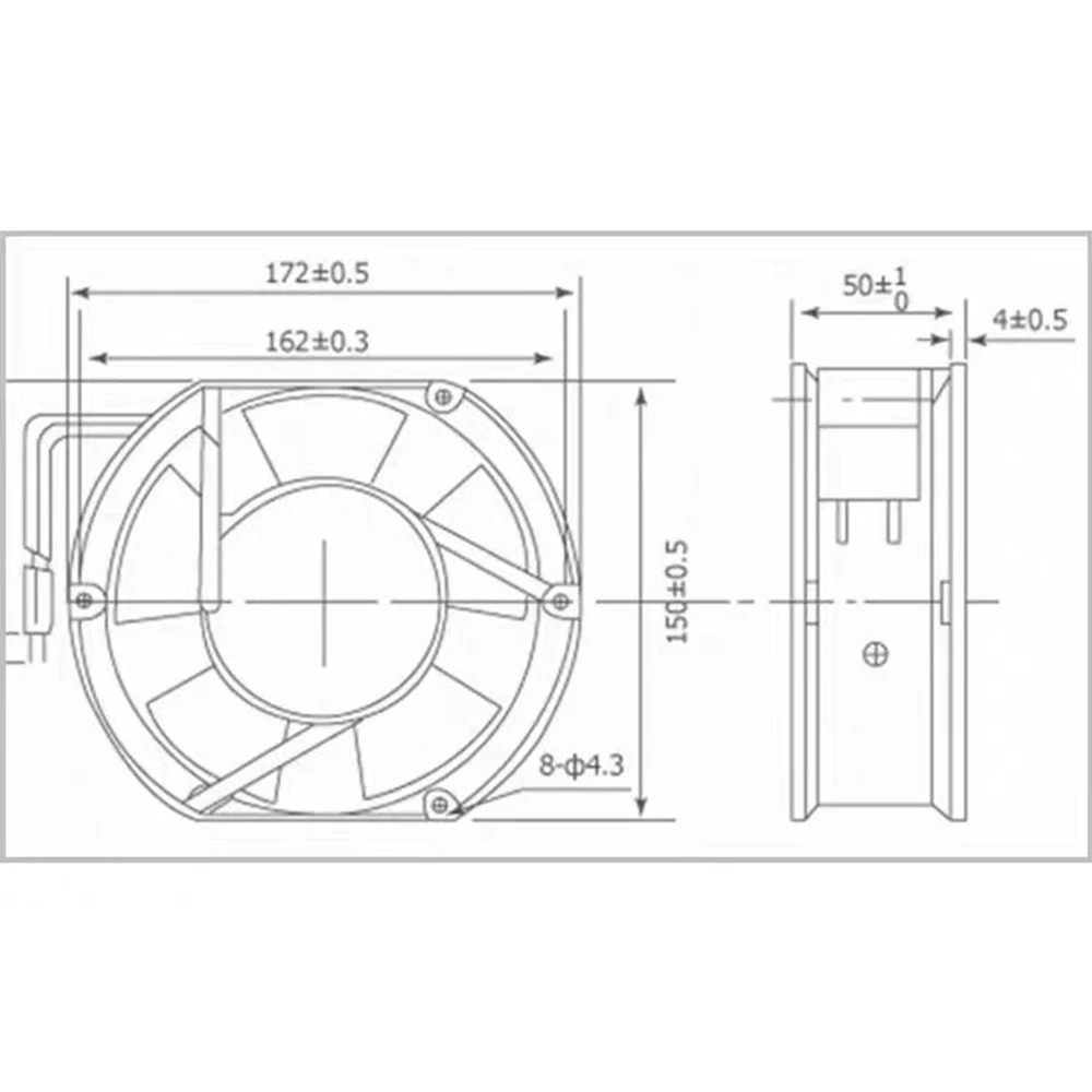220-240V 0.11AMP A2175-HBT para SUNON TC.GN A2175-HBL ventilador de refrigeración de gabinete con marco de aluminio 1751 172*150*51MM - imagen 3