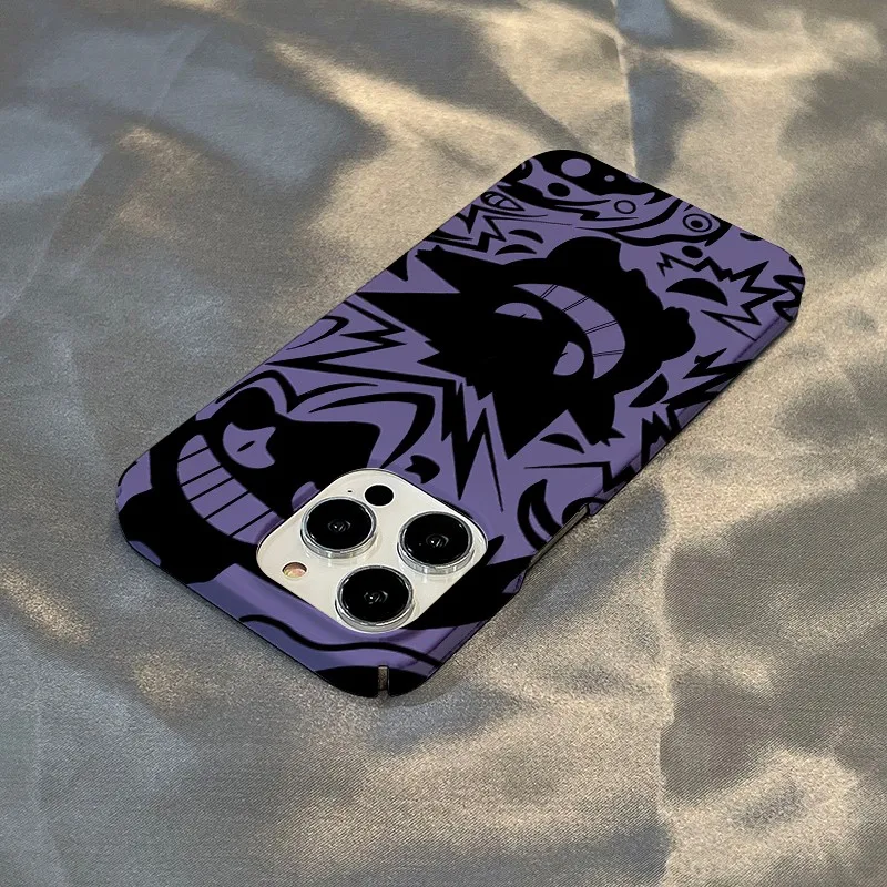 Nueva funda de teléfono negra de Pokémon Gengar para iPhone 16 15 14 13 12 11 Pro Max XS XR XSMax 6 7 8 Plus, funda dura HD brillante para PC - imagen 5