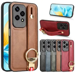 Funda Cuero Honor 200 Lite/Pro con Soporte y Brazalete Lujo