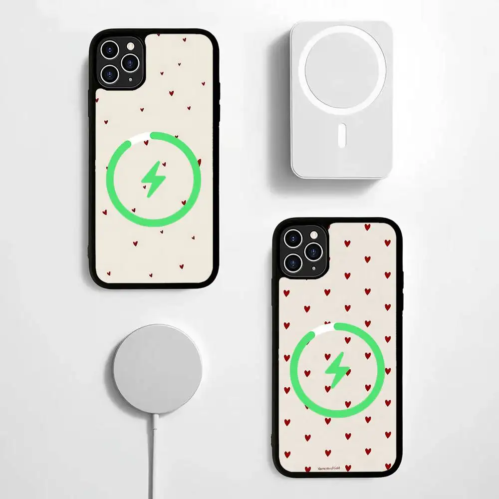 Funda de teléfono magnética Magsafe con bonito corazón de amor para IPhone 17 16 15 14 Plus 13 12 11 Pro Max Air Cover