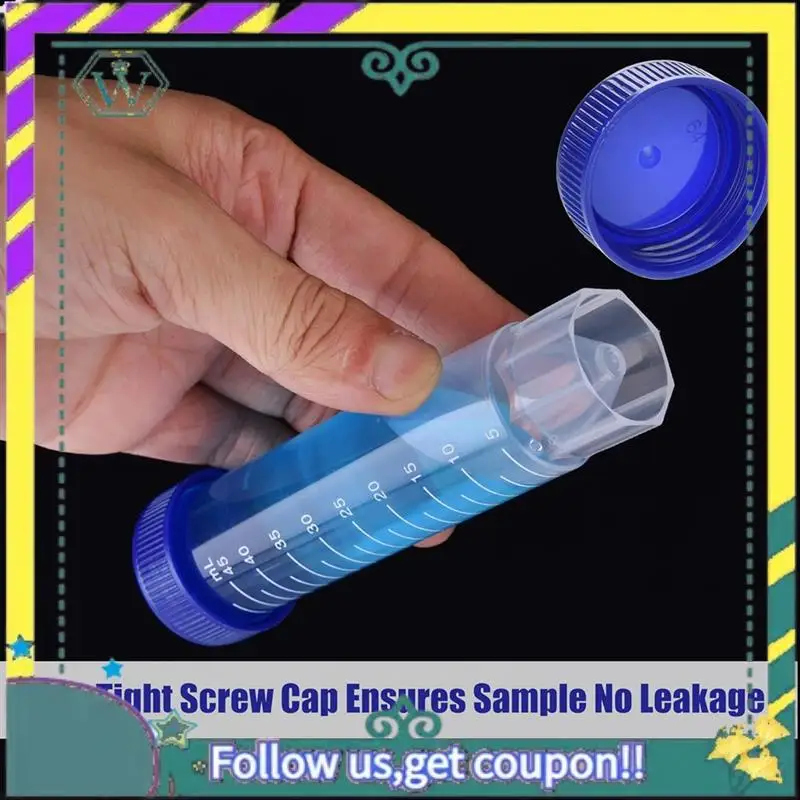 NUEVOS 150 tubos de centrífuga verticales, tubos de ensayo de plástico de 50 ml con tapas de rosca a prueba de fugas, contenedor de polipropileno fácil de usar - imagen 5