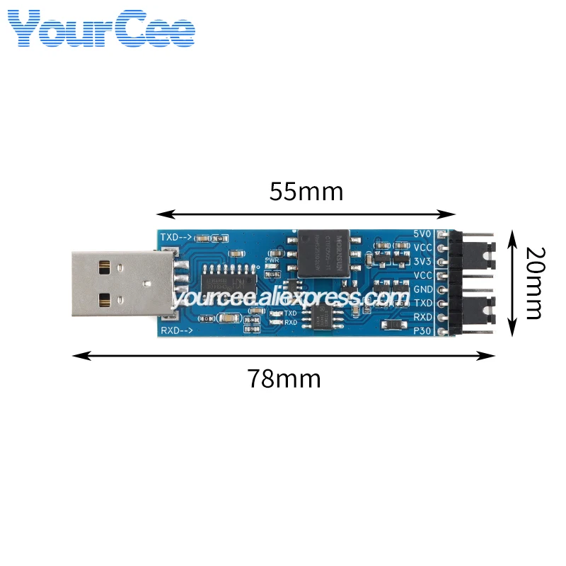 Módulo de conversión de placa de puerto serie CH340C CP2102 FT232 USB a TTL UART con aislamiento de señal nivel TTL de 5V/3,3 V con Cable - imagen 3