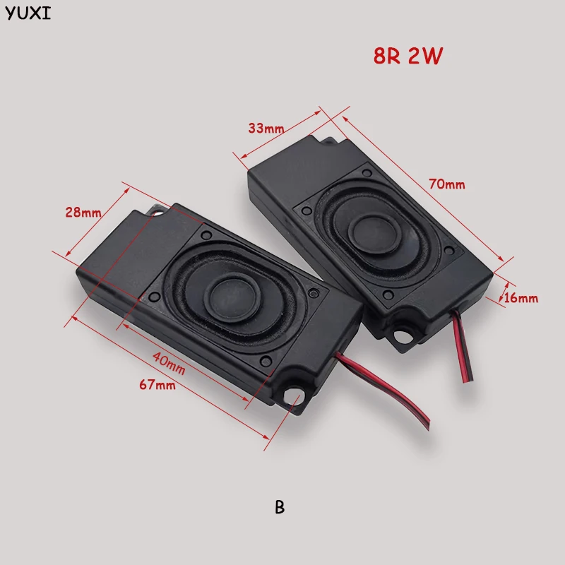YUXI-altavoz de 2 piezas para TV LCD, accesorios de amplificador para 45100/3370/3070, 4 Euro, 8 Euro, 2W/3W/5W/10W, 2 pines, 4 pines, PH2.0 - imagen 3