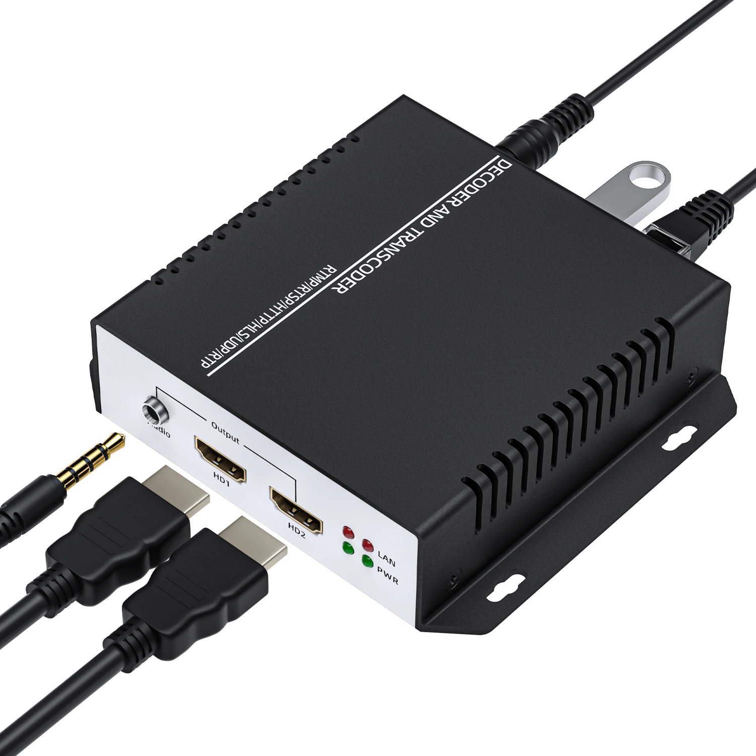 UNISHEEN Topbox 4K60 Interlance Stream H.265 H.264 Transcodificador SRT RTSP Rtmp HDMI Decodificador de vídeo - imagen 3